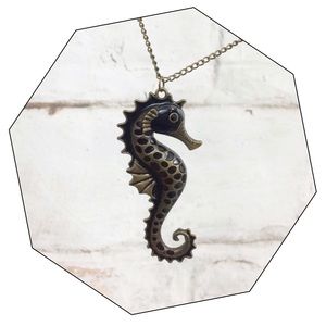 Black Seahorse Necklace